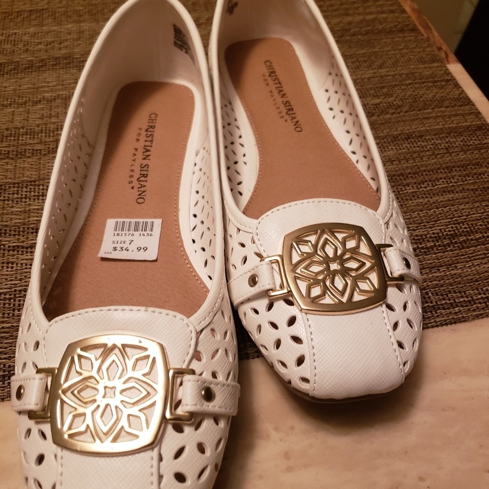 White slide on shoe